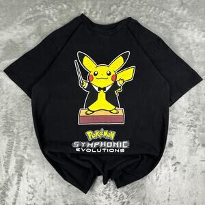 2015 Pokémon Symphonic Evolutions Black Pikachu Graphic T-shirt Size Medium